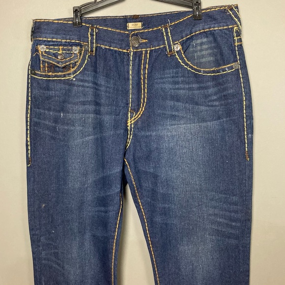 True Religion Ricky Super T Relaxed Straight dark contrast stitching size 38 - Picture 3 of 16
